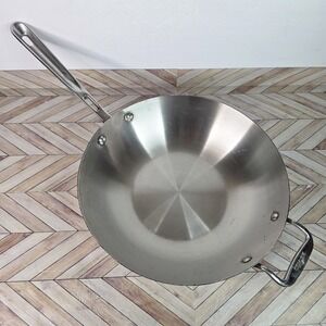 ALL CLAD Copper Core 12 Inch Stainless Steel Wok Frying Pan - READ